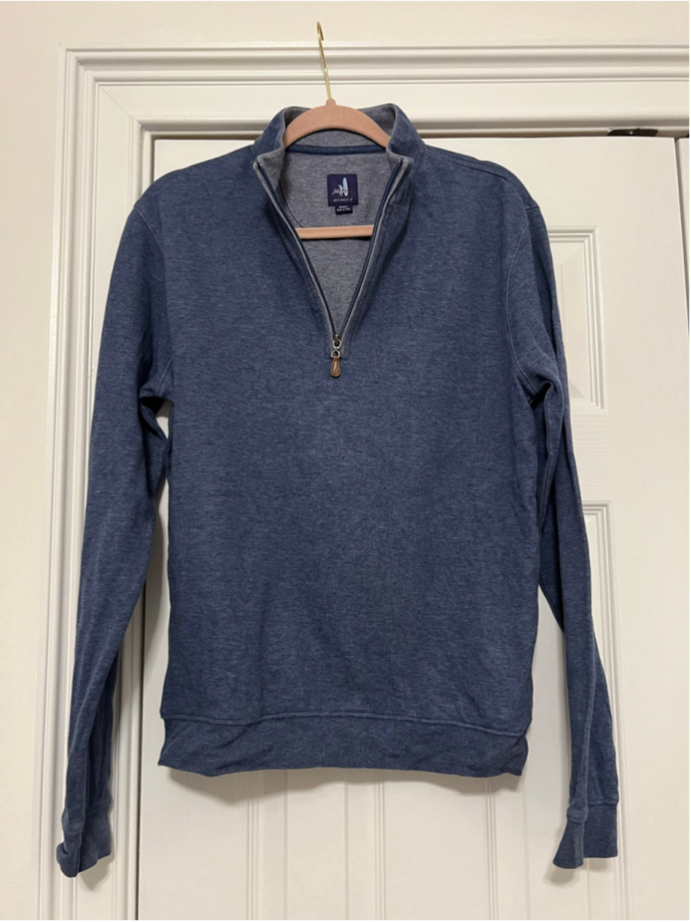 Men's johnnie-O Quarter Zip Up Sweater Helios Blue Size S